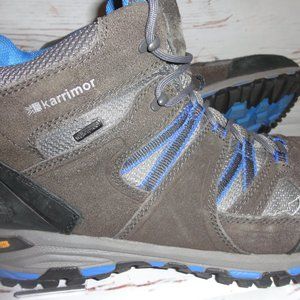 Karrimor Sirocco Mountain Mid Top Hiking Waterproof Black/Blue Vibram Sole Sz 13